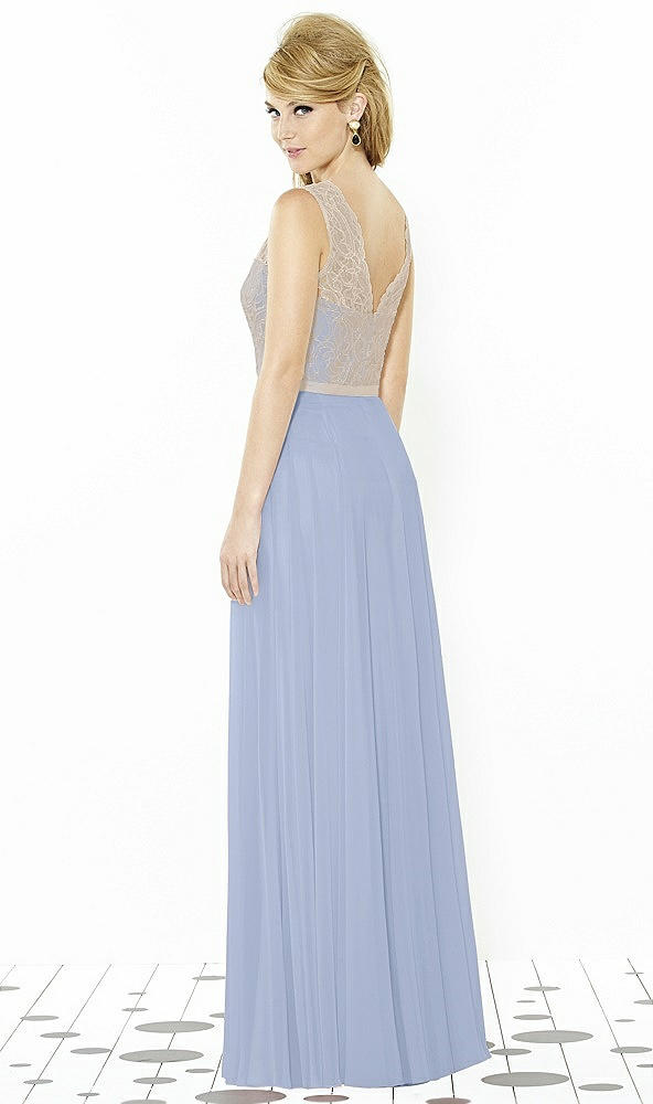 Back View - Sky Blue & Cameo After Six Bridesmaid Dress 6715