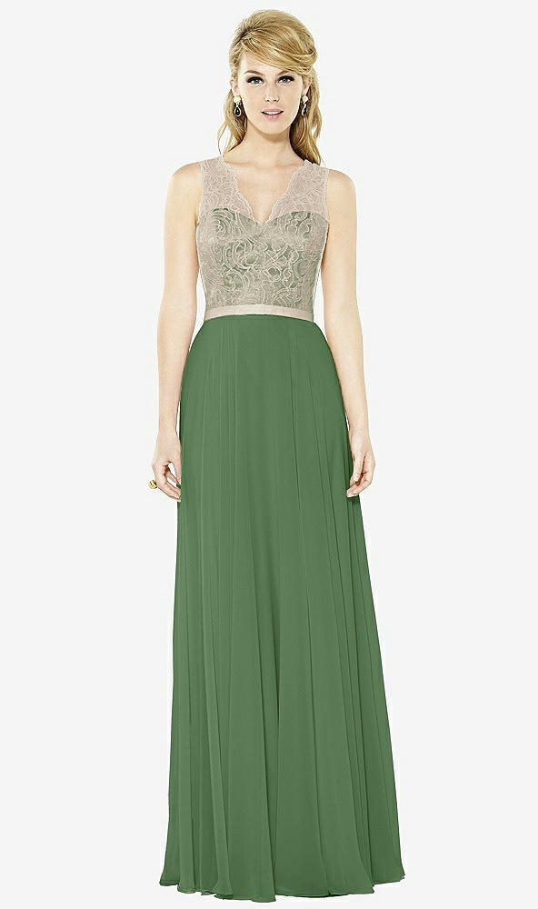 Front View - Vineyard Green & Cameo After Six Bridesmaid Dress 6715