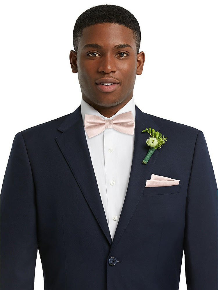 Front View - Pearl Pink Classic Yarn-Dyed Bow Ties by After Six