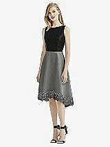 Front View Thumbnail - Charcoal Gray & Black After Six Bridesmaid Dress 6748