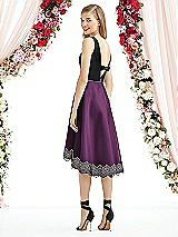 Rear View Thumbnail - Aubergine & Black After Six Bridesmaid Dress 6748