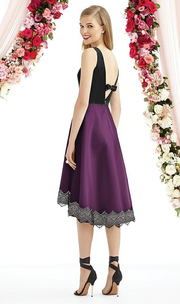 Back View - Aubergine & Black After Six Bridesmaid Dress 6748