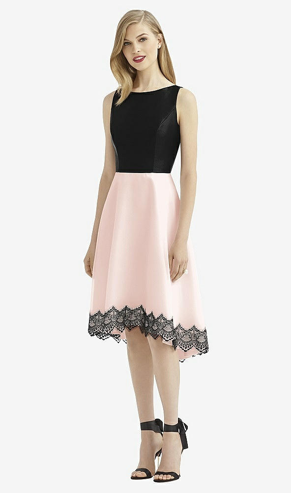 Front View - Blush & Black After Six Bridesmaid Dress 6748