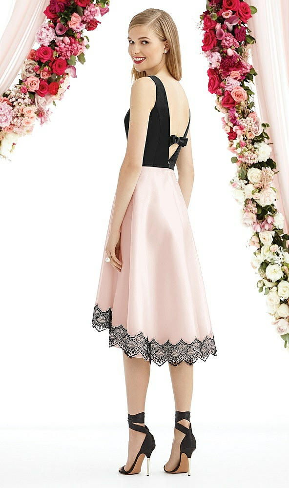 Back View - Blush & Black After Six Bridesmaid Dress 6748