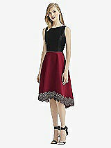 Front View Thumbnail - Burgundy & Black After Six Bridesmaid Dress 6748