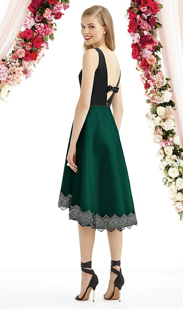 Back View - Hunter Green & Black After Six Bridesmaid Dress 6748