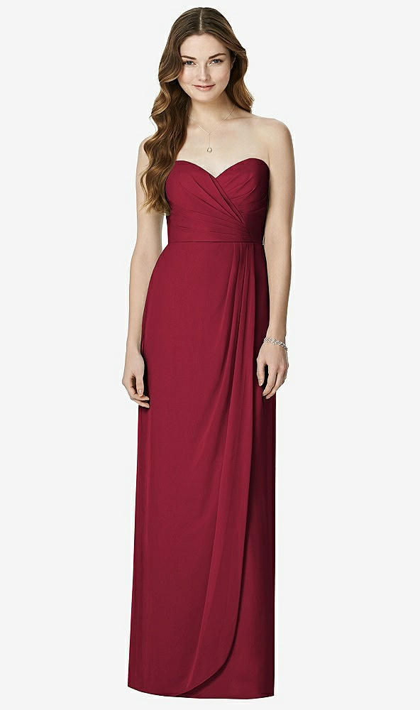 Front View - Burgundy Bella Bridesmaids Dress BB102