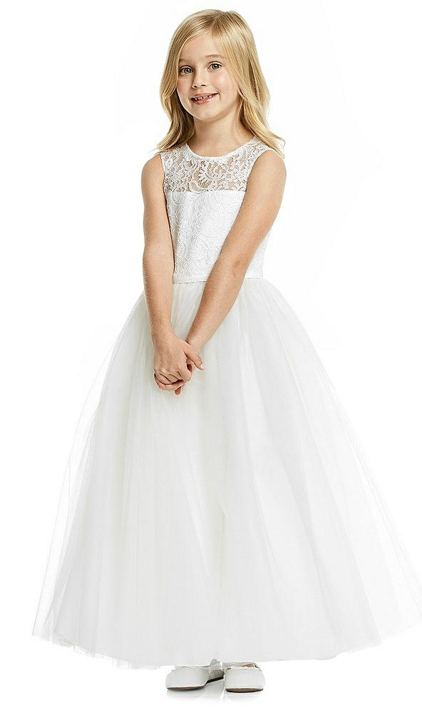 Front View - Ivory & Ivory Flower Girl Dress FL4052