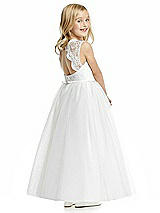 Rear View Thumbnail - Ivory & Ivory Flower Girl Dress FL4052