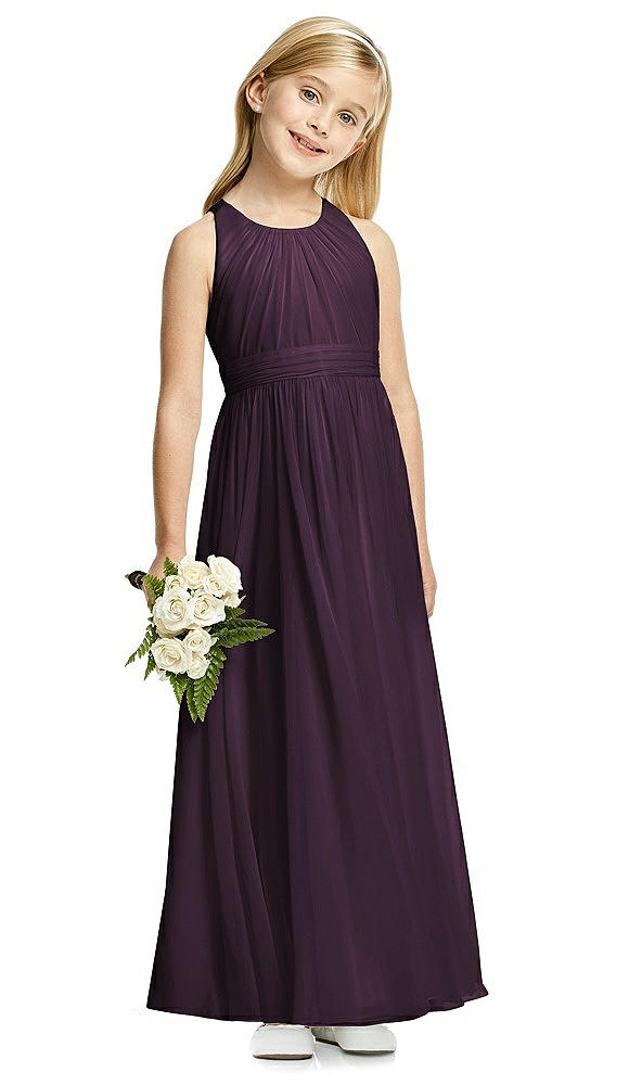 Front View - Aubergine Flower Girl Dress FL4054