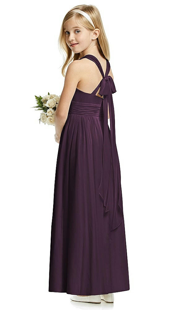 Back View - Aubergine Flower Girl Dress FL4054