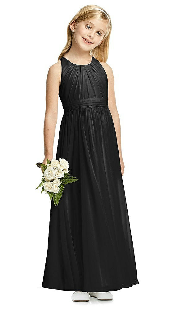 Front View - Black Flower Girl Dress FL4054