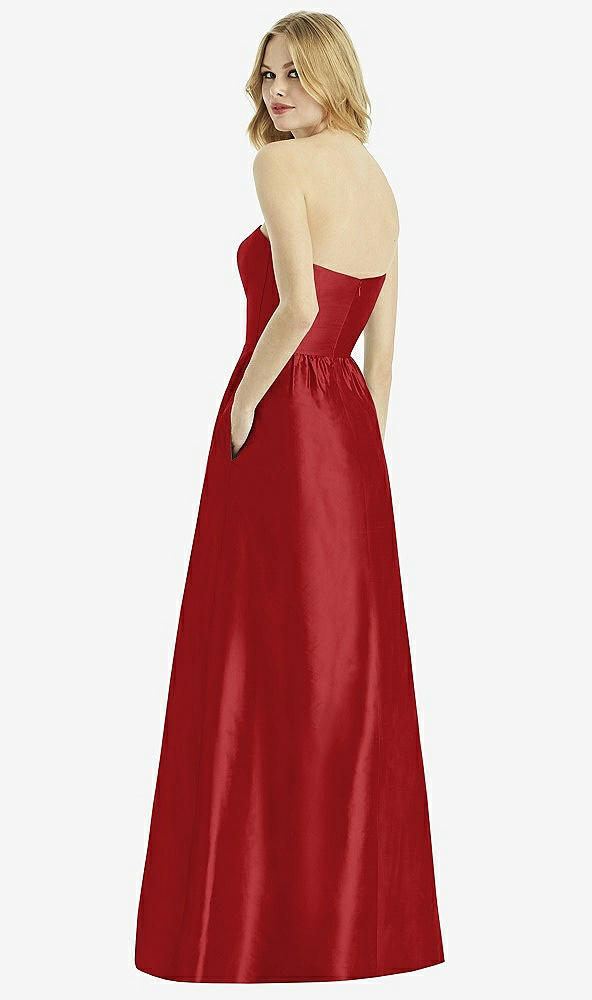 Back View - Ribbon Red After Six Bridesmaid Dress 6772