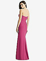 Rear View Thumbnail - Tea Rose & Light Nude Sheer Plunge Neckline Strapless Column Dress