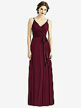 Front View Thumbnail - Cabernet Draped Wrap Chiffon Maxi Dress with Sash