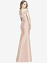 Rear View Thumbnail - Cameo Off-the-Shoulder Criss Cross Back Satin Dress