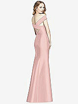 Rear View Thumbnail - Rose Off-the-Shoulder Criss Cross Back Satin Dress