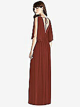 Rear View Thumbnail - Auburn Moon Split Sleeve Backless Chiffon Maxi Dress