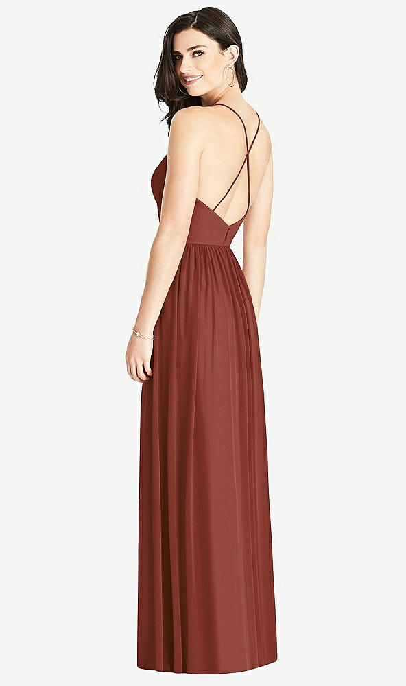 Back View - Auburn Moon Criss Cross Strap Backless Maxi Dress