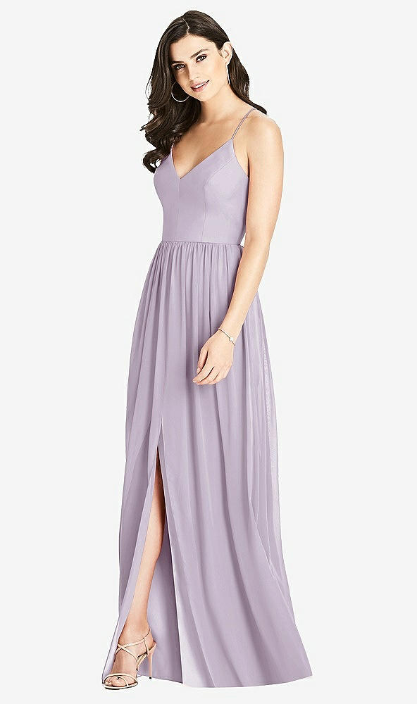 Front View - Lilac Haze Criss Cross Strap Backless Maxi Dress