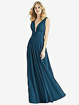 Front View Thumbnail - Atlantic Blue & Light Nude Bella Bridesmaids Dress BB109