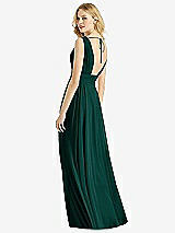 Rear View Thumbnail - Evergreen & Light Nude Bella Bridesmaids Dress BB109