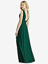 Rear View Thumbnail - Hunter Green & Light Nude Bella Bridesmaids Dress BB109