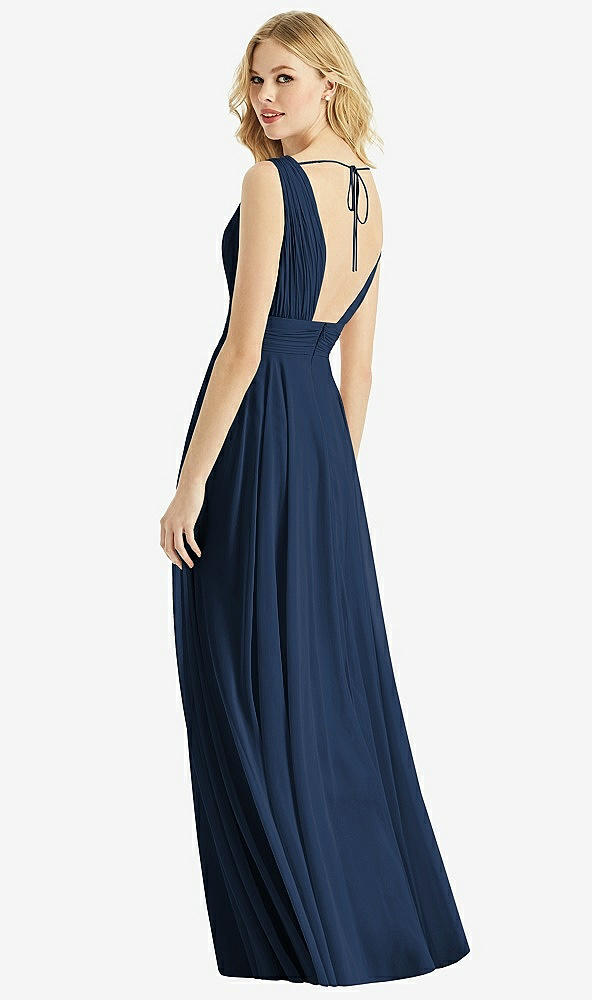 Back View - Midnight Navy & Light Nude Bella Bridesmaids Dress BB109