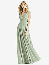 Front View Thumbnail - Sage & Light Nude Bella Bridesmaids Dress BB109