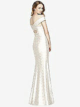 Rear View Thumbnail - Ivory Mermaid Maxi Sequin Cap Sleeve Dress