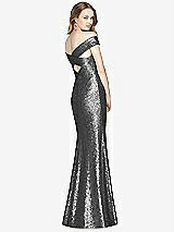 Rear View Thumbnail - Stardust Mermaid Maxi Sequin Cap Sleeve Dress