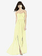 Front View Thumbnail - Butter Yellow Sweeheart Chiffon Natural Waist Dress