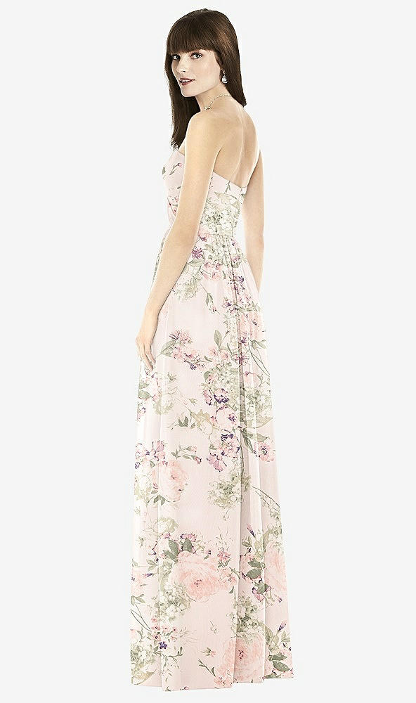 Back View - Blush Garden Sweeheart Chiffon Natural Waist Dress