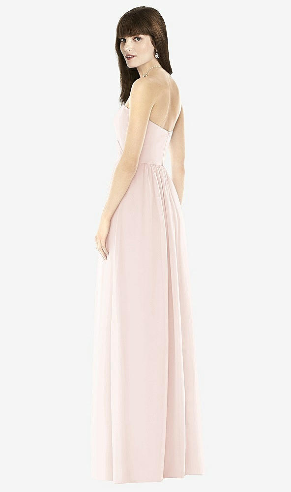 Back View - Blush Sweeheart Chiffon Natural Waist Dress