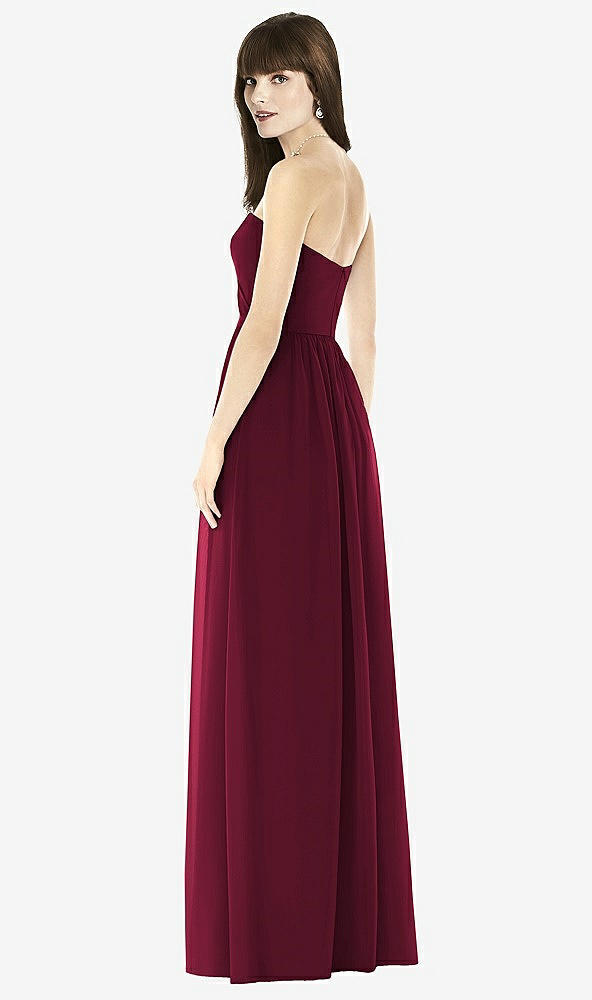 Back View - Cabernet Sweeheart Chiffon Natural Waist Dress