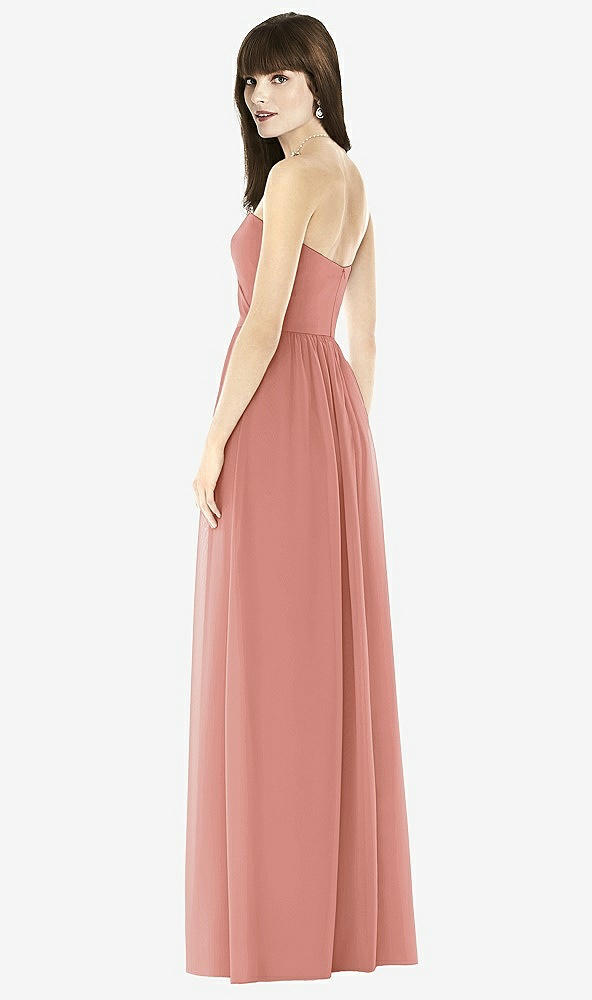 Back View - Desert Rose Sweeheart Chiffon Natural Waist Dress