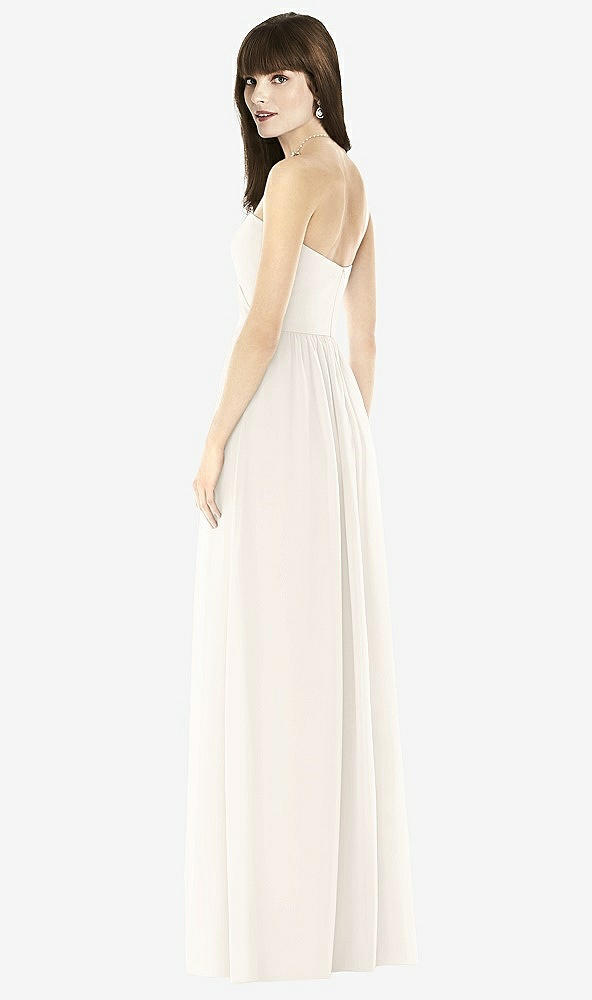 Back View - Ivory Sweeheart Chiffon Natural Waist Dress