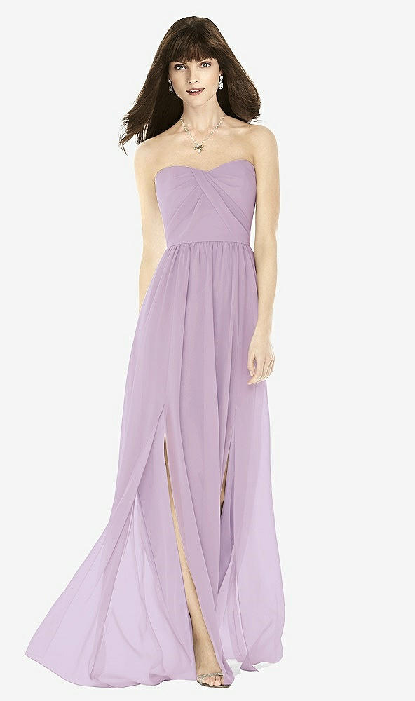 Front View - Pale Purple Sweeheart Chiffon Natural Waist Dress