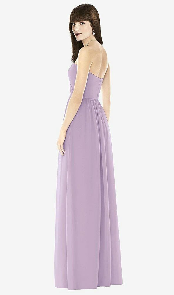 Back View - Pale Purple Sweeheart Chiffon Natural Waist Dress