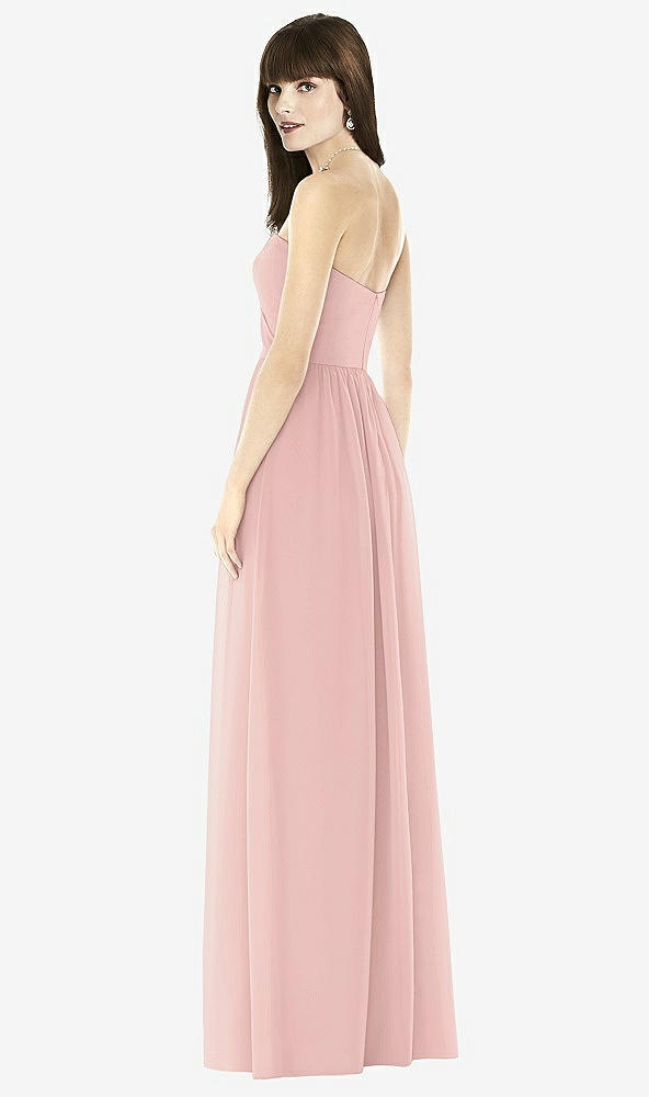 Back View - Rose Sweeheart Chiffon Natural Waist Dress