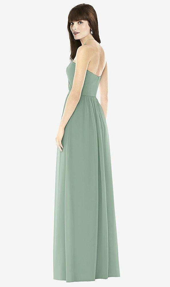 Back View - Seagrass Sweeheart Chiffon Natural Waist Dress