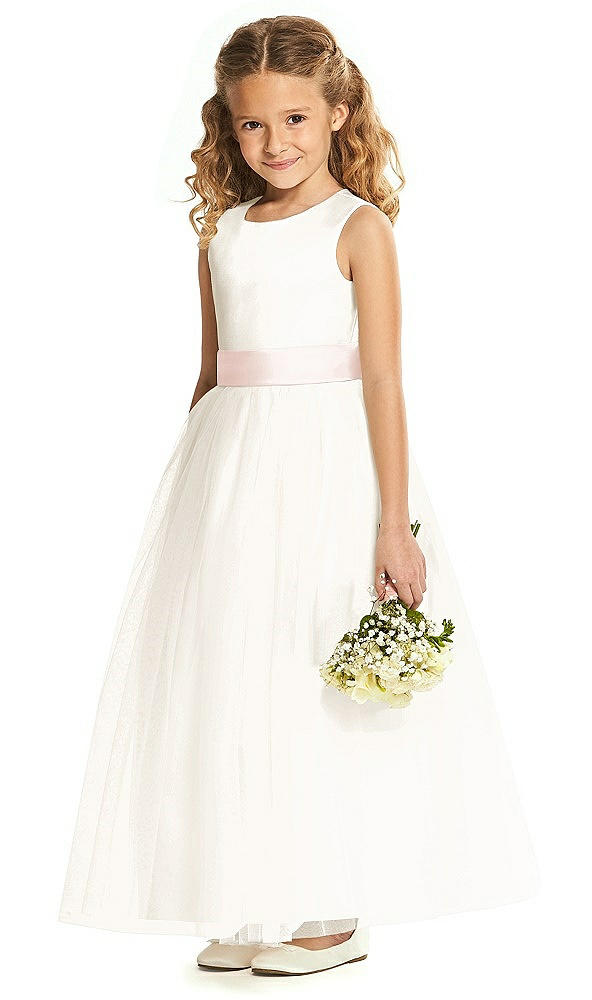 Front View - Ivory & Blush Flower Girl Dress FL4060