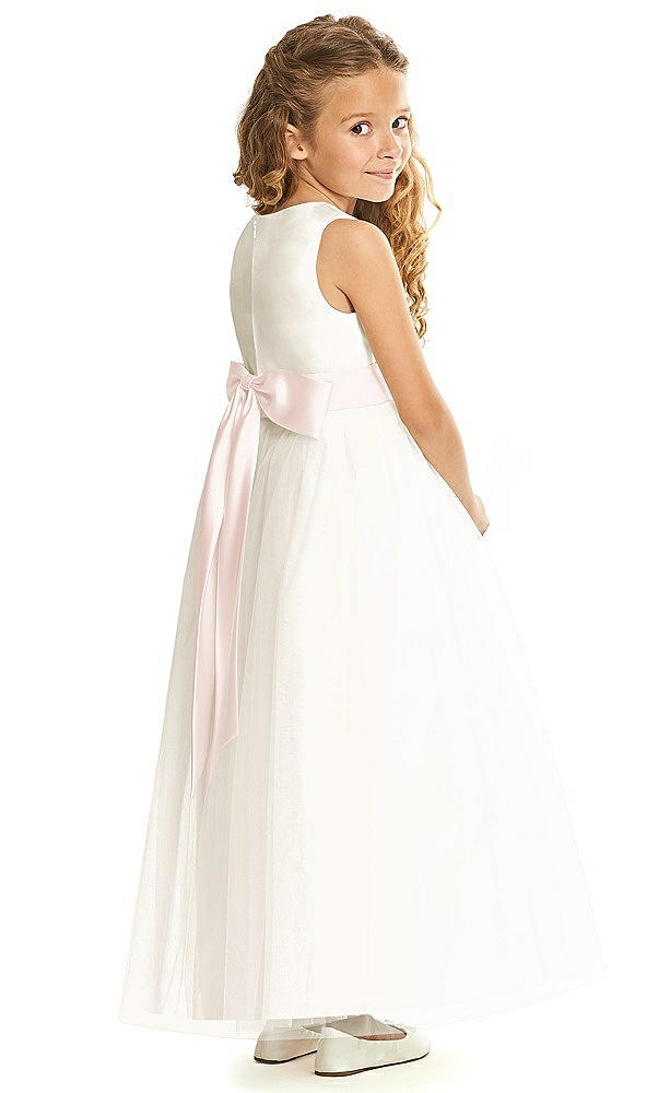 Back View - Ivory & Blush Flower Girl Dress FL4060