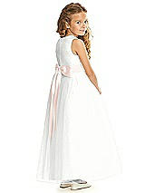 Rear View Thumbnail - White & Blush Flower Girl Dress FL4060