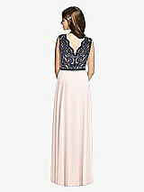 Rear View Thumbnail - Blush & Midnight Navy Dessy Collection Junior Bridesmaid Dress JR542