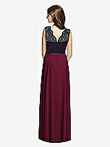 Rear View Thumbnail - Cabernet & Midnight Navy Dessy Collection Junior Bridesmaid Dress JR542