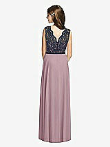 Rear View Thumbnail - Dusty Rose & Midnight Navy Dessy Collection Junior Bridesmaid Dress JR542