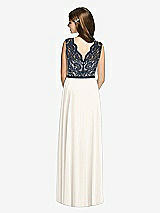 Rear View Thumbnail - Ivory & Midnight Navy Dessy Collection Junior Bridesmaid Dress JR542