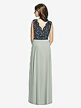 Rear View Thumbnail - Willow Green & Midnight Navy Dessy Collection Junior Bridesmaid Dress JR542