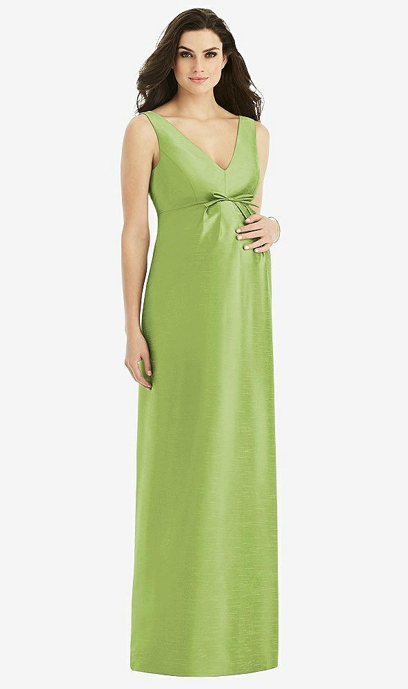 Front View - Mojito Sleeveless Satin Twill Maternity Dress